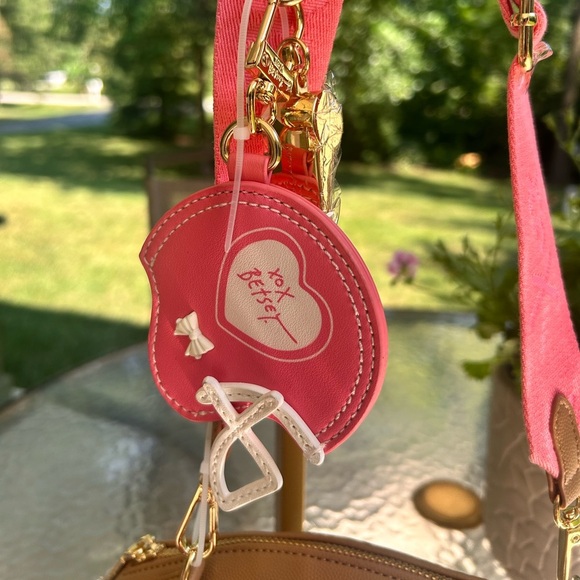 NWT- BETSY JOHNSON Football Gameday Crossbody Bag with Pink Strap - Picture 3 of 7